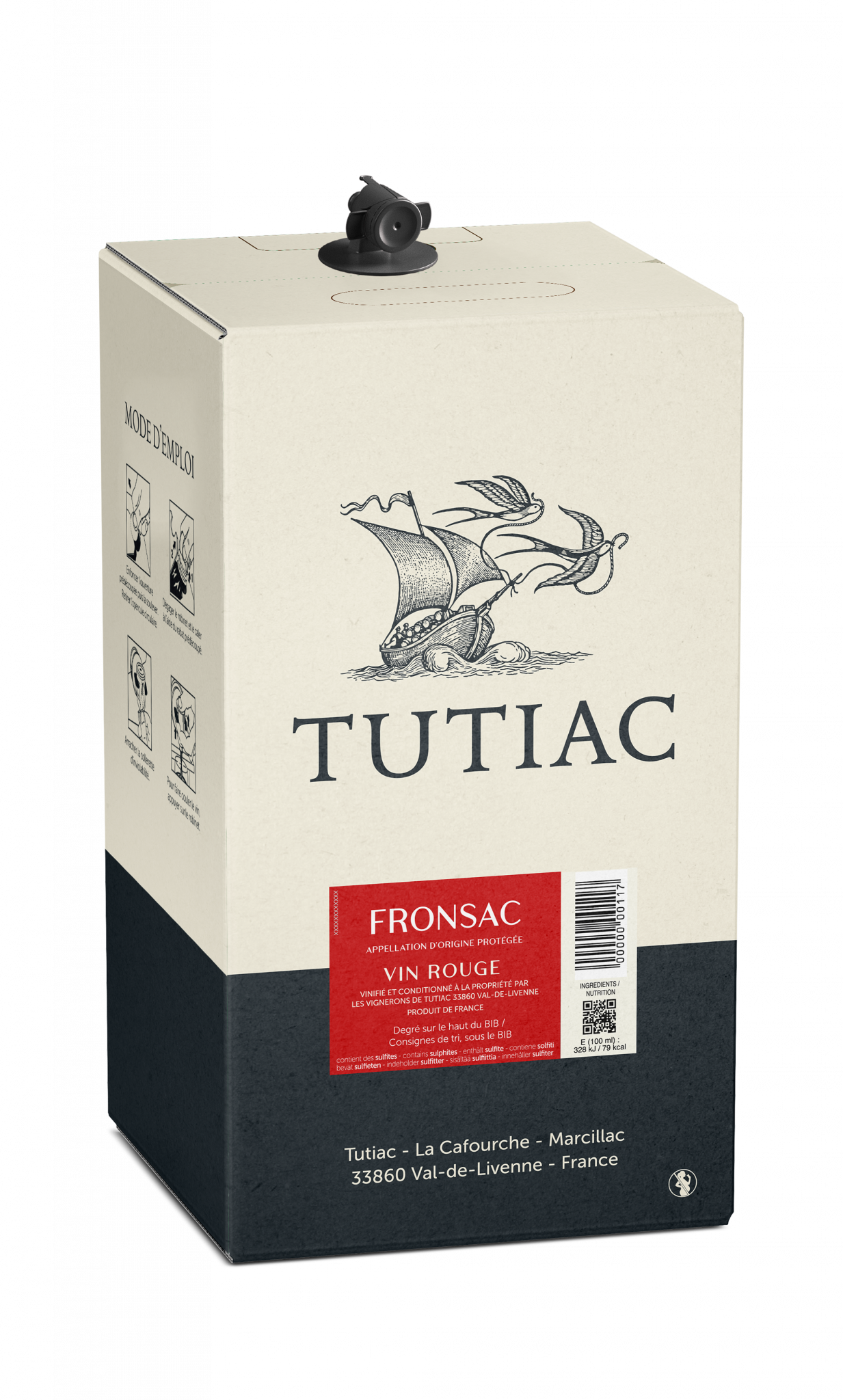 TUTIAC GENERIQUE, AOP Fronsac, Rouge, BIB