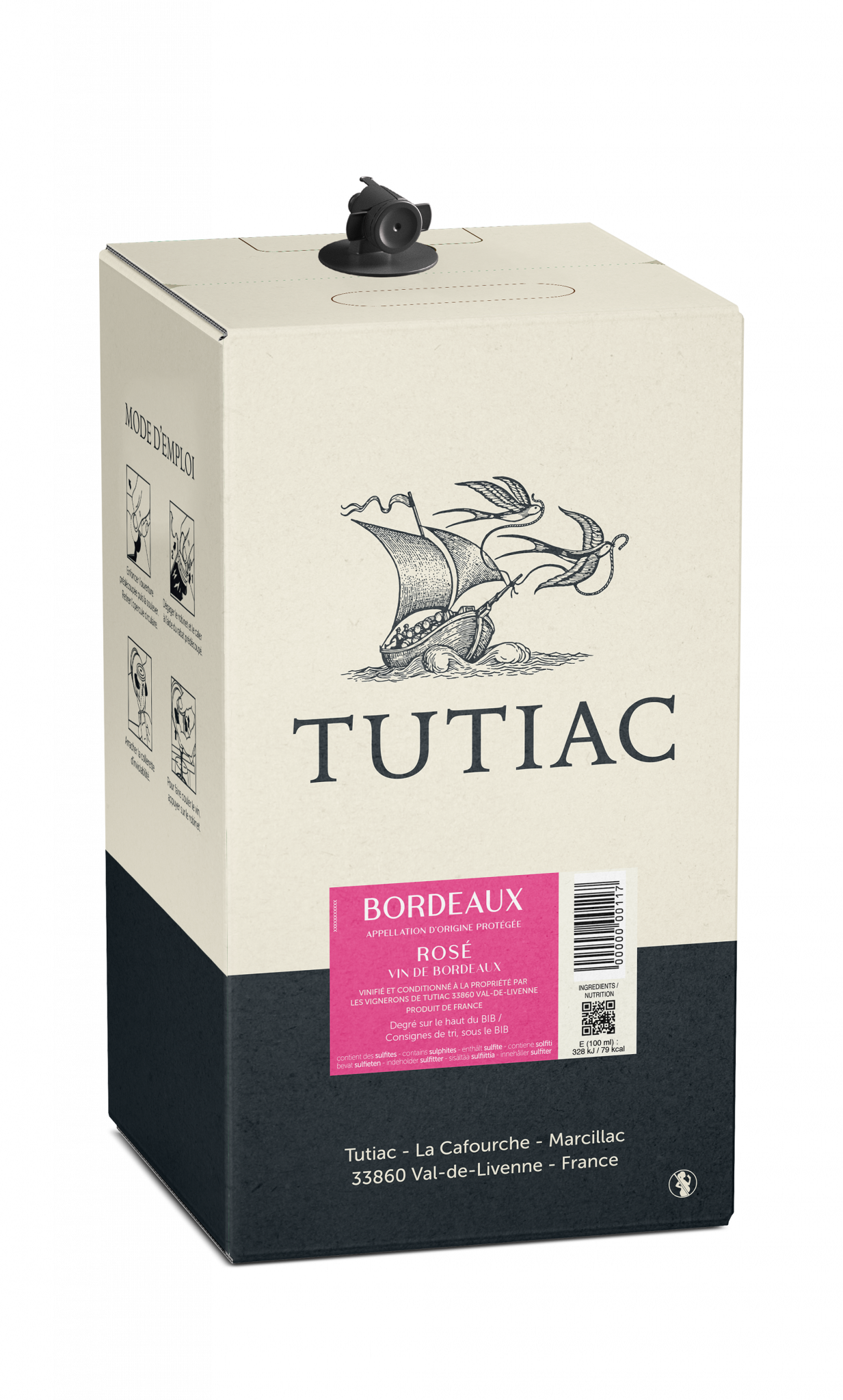 TUTIAC GENERIQUE, AOP Bordeaux, Rosé, BIB